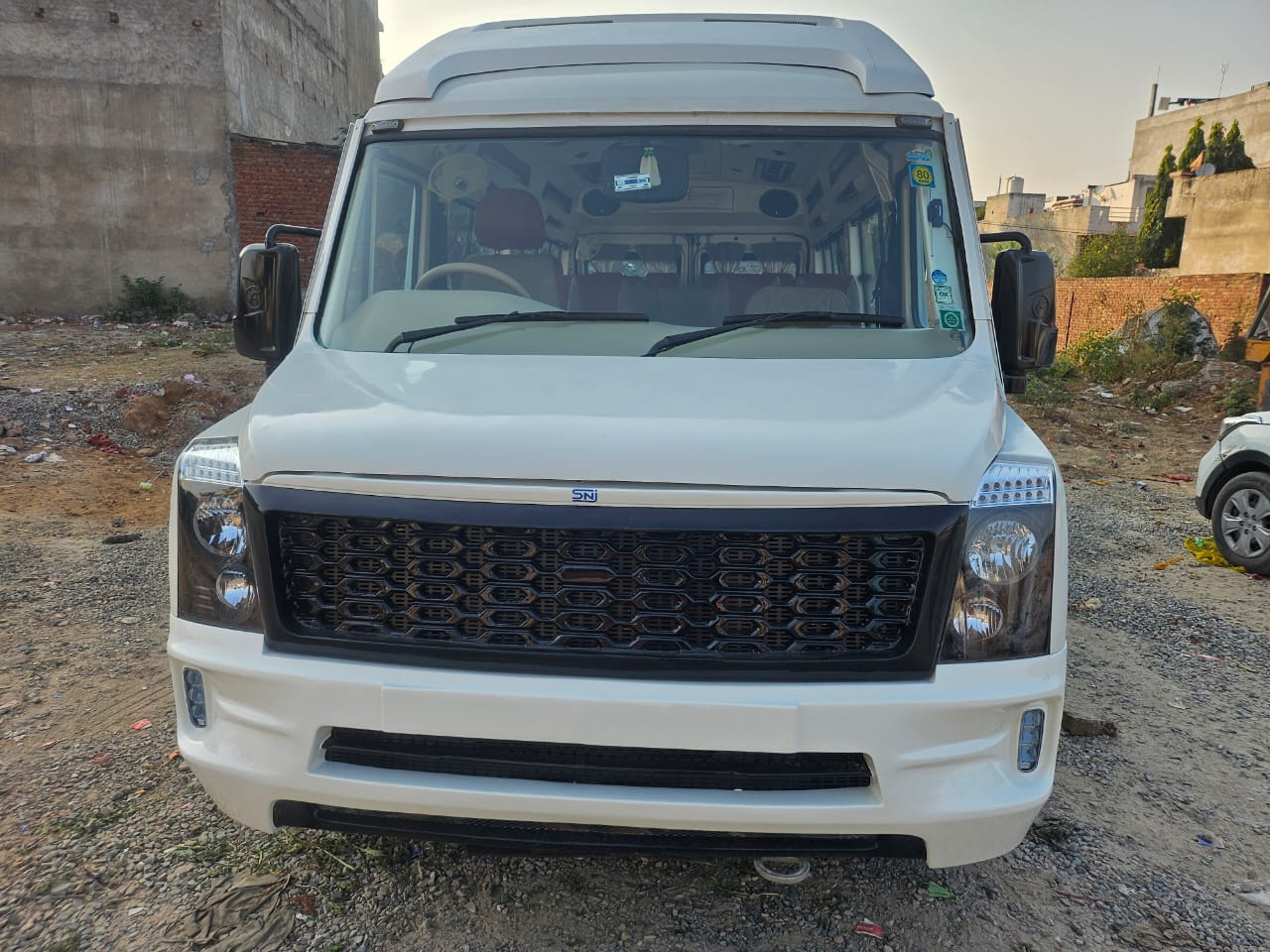Tempo Traveller 16 Seater Front View